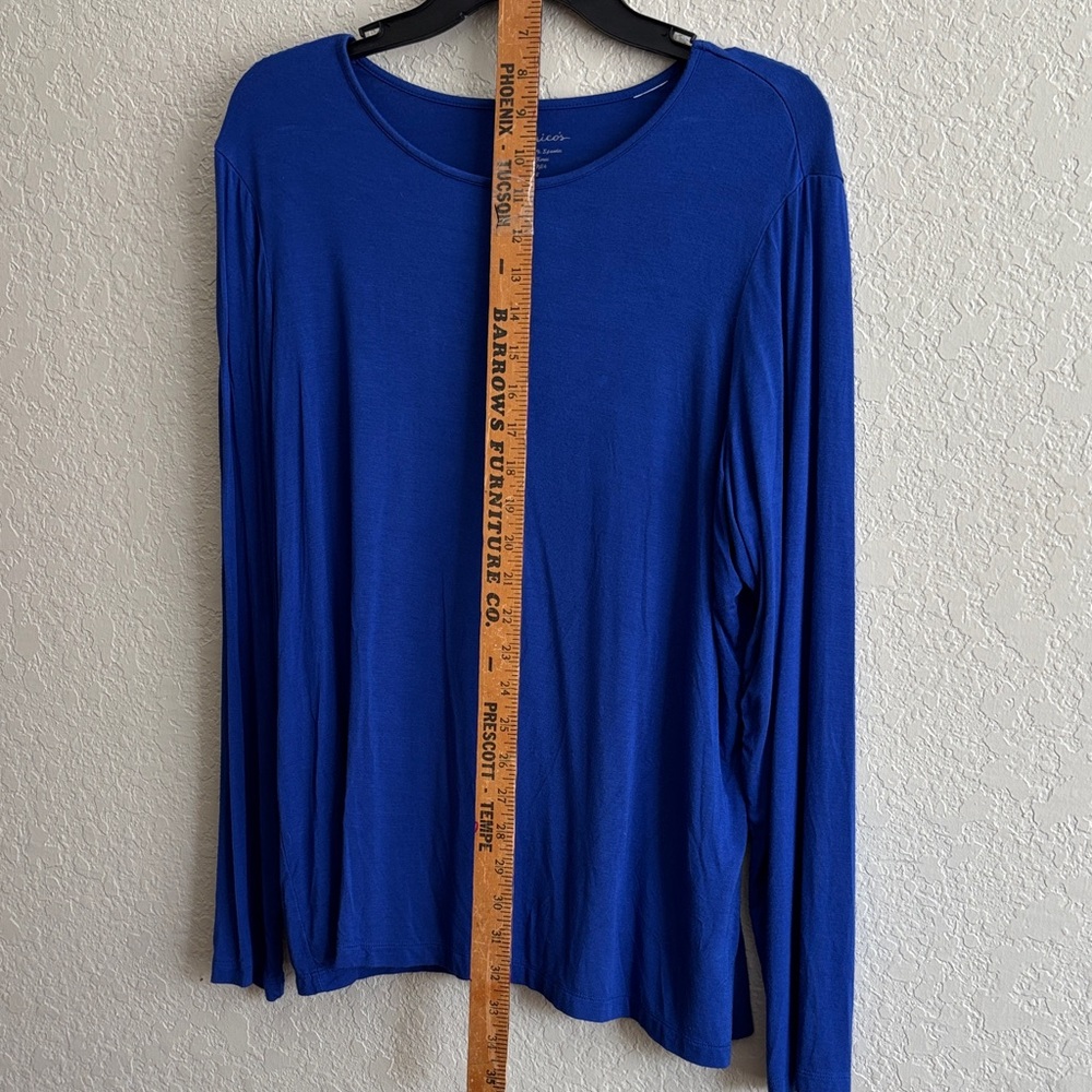Chico's Vibrant Cobalt Crewneck Long-sleeve Top - Picture 5 of 7